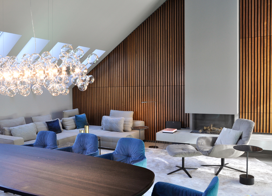 n-vier, interior design Berlin-Mitte, attic, fireplace, interior design, renovation, living room