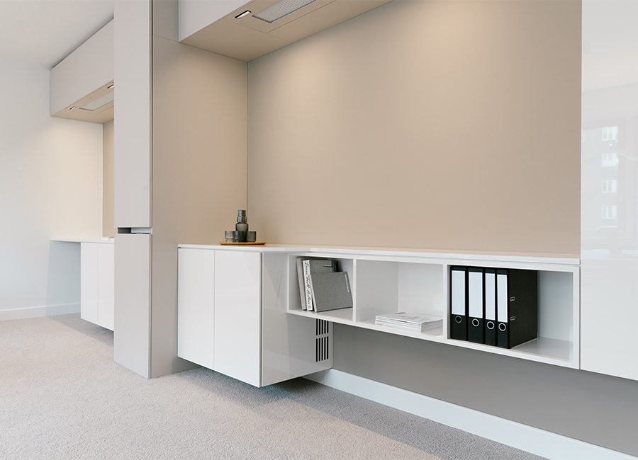 114 / 5.000 Übersetzungsergebnisse Übersetzung n-vier, interior design, interior fittings, Berlin-Tiergarten, executive office, cloakroom, carpenter's furniture, lighting design